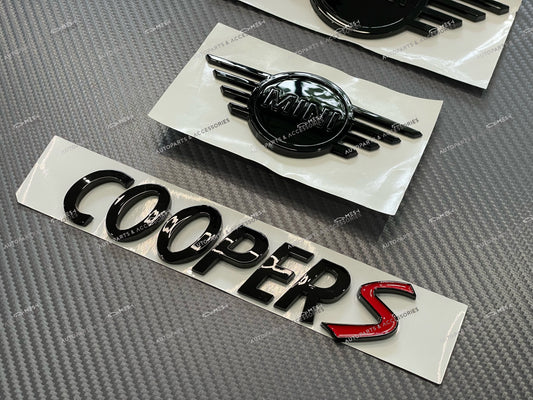 Mesh Autoparts & Accessories Gloss Black Mini Cooper S Badge Emblem