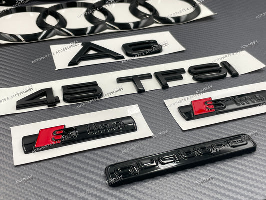 Mesh Autoparts & Accessories Audi A6 Gloss Black Full Emblem Set