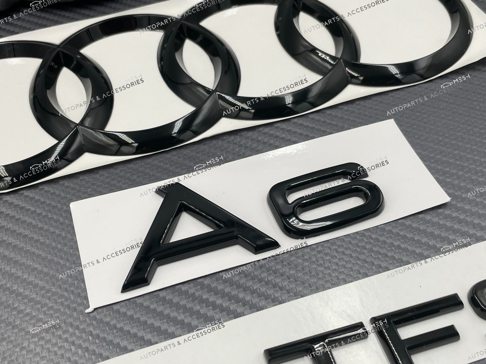 Mesh Autoparts & Accessories Audi A6 Gloss Black Full Emblem Set