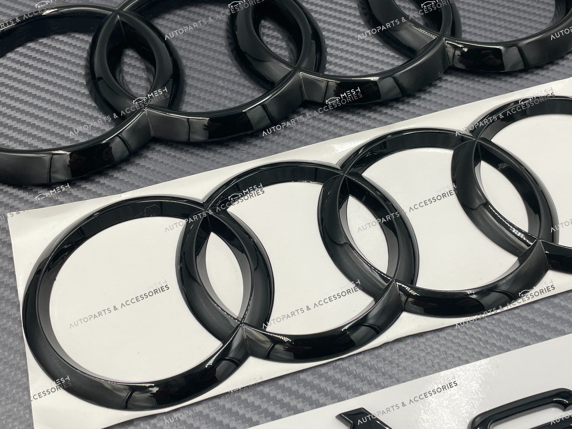 Mesh Autoparts & Accessories Audi A6 Gloss Black Full Emblem Set