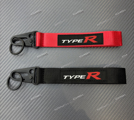 Honda Type R Keychain Key Ring | Fabric Strap with Metal Hook | Motorsport Lanyard Gift for Civic Type R Owners