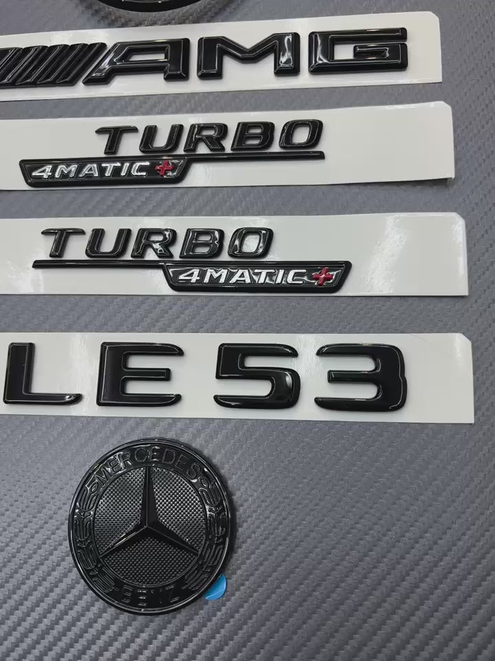 Gloss Black GLE53 AMG Trunk Badge Emblem | Rear Tailgate Logo for Mercedes-Benz W167 SUV