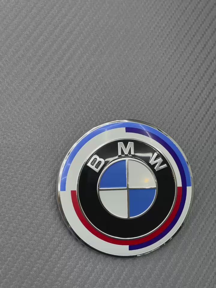 BMW M 50 Years Anniversary Emblem Set | Classic Red Blue Emblem Badges | Compatible with BMW M Series